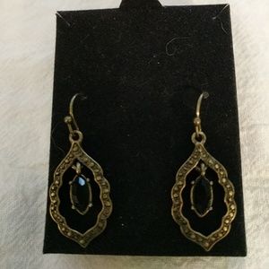 Black & Gold Marcasite Earrings